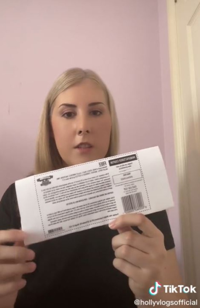 Holly Smith, a British money-saving expert, described it as ‘the biggest coupon fraud scam to hit the UK’. Picture: TikTok