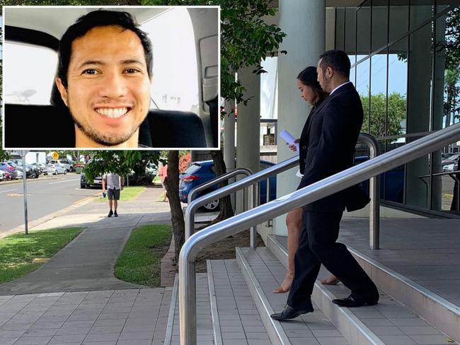 Carlito Raistrick, also known as Carl Desacola, leaves court with a woman. INSET: Carlito Raistrick.