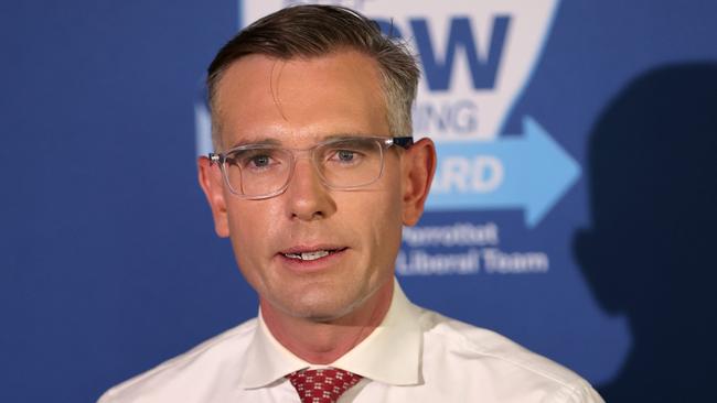 Former NSW premier Dominic Perrottet resigned in a concession speech to Liberal loyalists. Picture: NCA NewsWire/ Damian Shaw