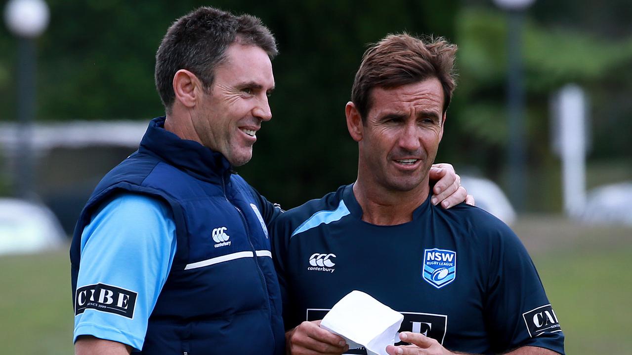 NSW Origin coach Brad Fittler and Blues legend Andrew Johns.