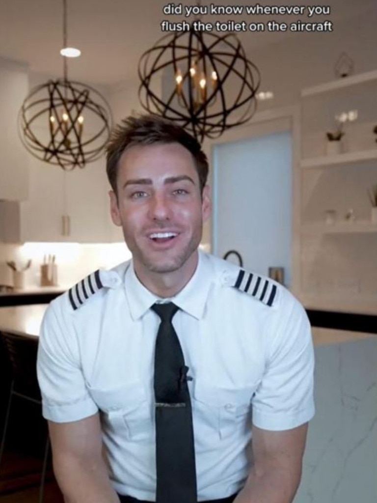 US-based Captain Garrett lifted the lid in a now viral video. Picture: TikTok/@flywithgarrett