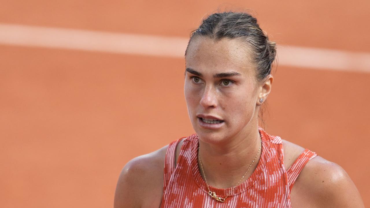 Aryna Sabalenka won’t play at the Paris Olympics. (Photo by Bertrand GUAY / AFP)