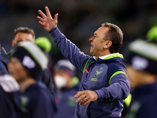 Raiders coach Ricky Stuart can get the best out of David Fifita. Picture: Mark Nolan/Getty Images