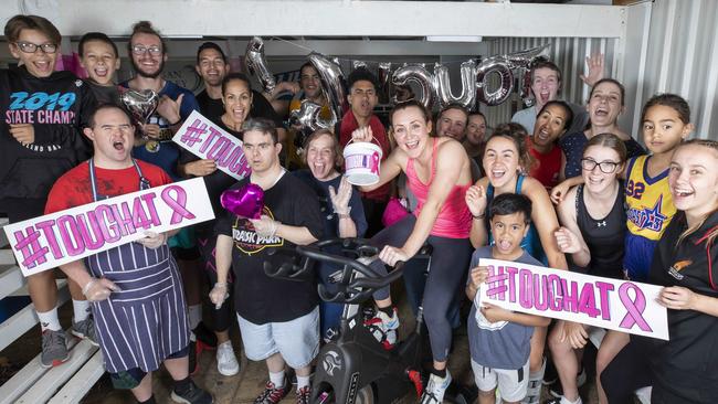 Tiana Mangakahia’s junior club, the Southern Districts Spartans, held an event to support the basketball star during her battle with cancer last year. Picture: AAP/Renae Droop