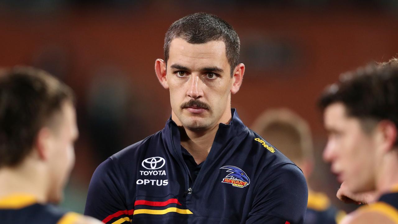 Crows players shared stories about how and why they had been affected by Walker’s racial vilification. Picture: Sarah Reed/AFL Photos via Getty Images