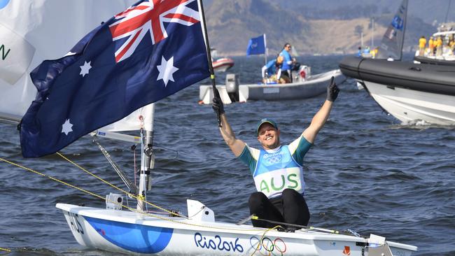 Tom Burton claimed Australia’s first sailing gold in Rio to break a three-day drought for the team