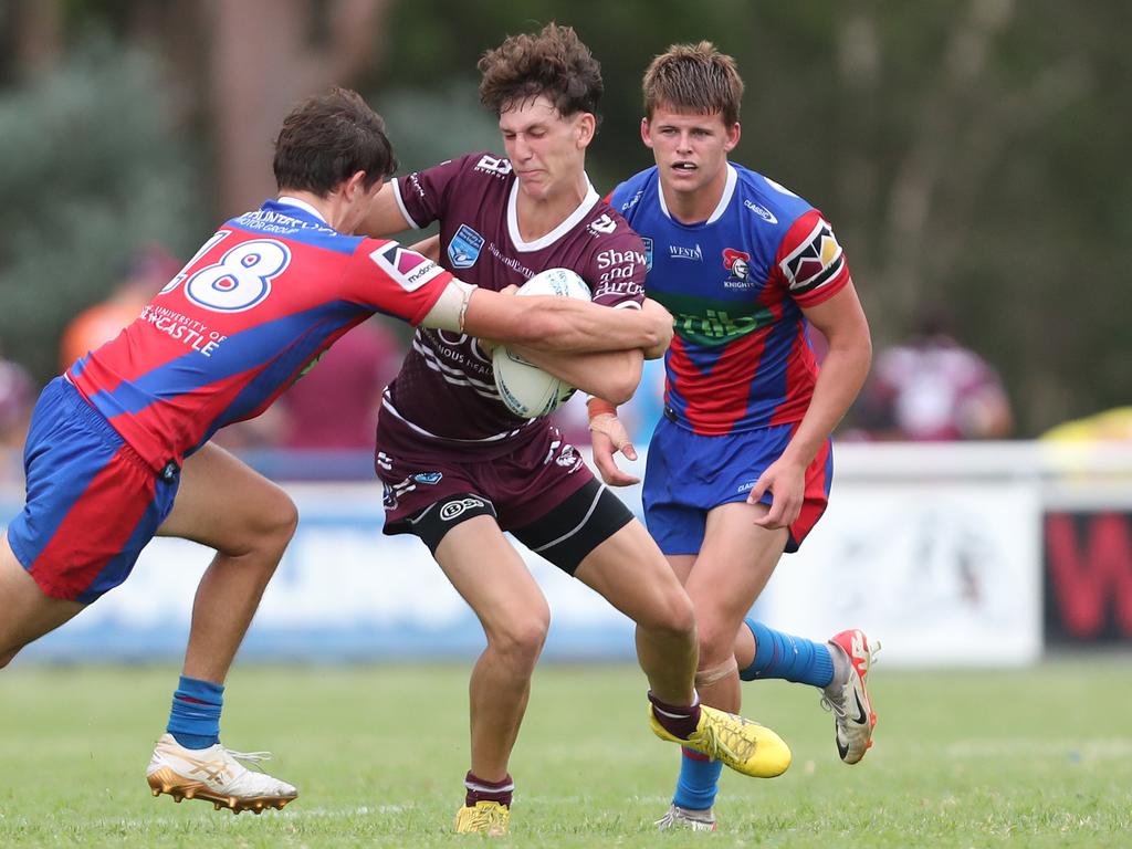 Manly’s Jack Kalms scored twice against Souths. Picture: Sue Graham