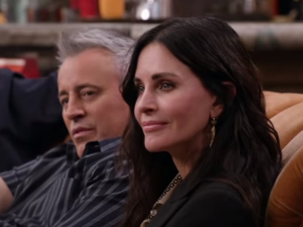 Matt LeBlanc (Joey) and Courteney Cox (Monica). Picture: HBO Max/Youtube