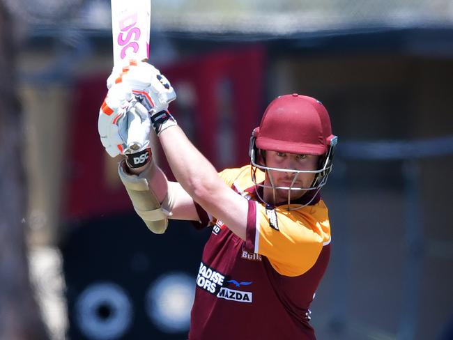 Patrick Page was again strong for Tea Tree Gully, leading the way with the bat against East Torrens. Picture: Mark Brake