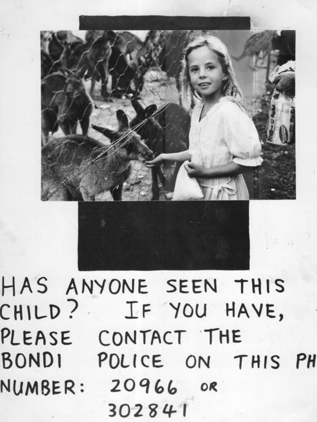 Samantha’s grandfather Bill Knight distributed 400 posters of Samantha, feediong kangaroos at taronga Zoo, a day after she went missing.