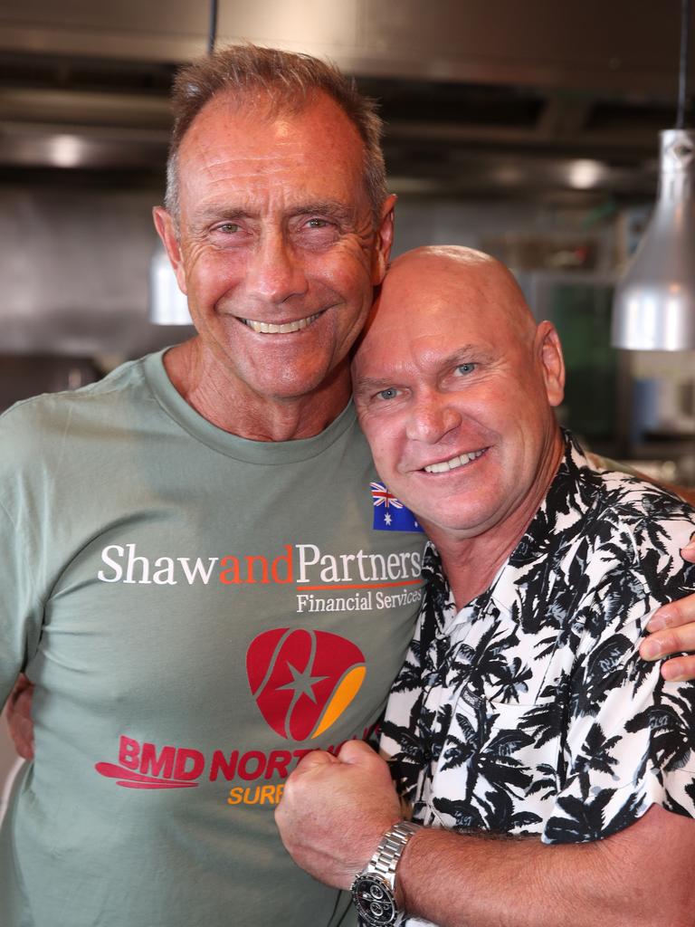 David Shields and Allan Langer at the BMD Northcliffe SLSC Sportsman’s Luncheon. Picture: Glenn Hampson.