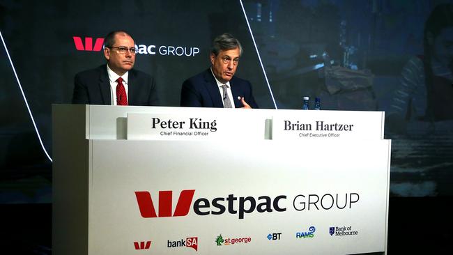 Westpac’s former CFO Peter King and former CEO Brian Hartzer have been named in the class action. Picture: Jane Dempster