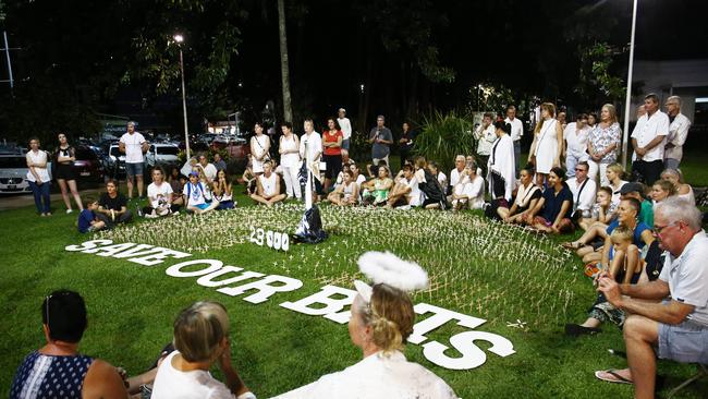 Last week the Cairns and Far North Environment Centre has held a Flying Fox Vigil at the Cairns City Library, to honour the thousands of bats that died during a heatwave in Far North Queensland in November 2018. PICTURE: BRENDAN RADKE