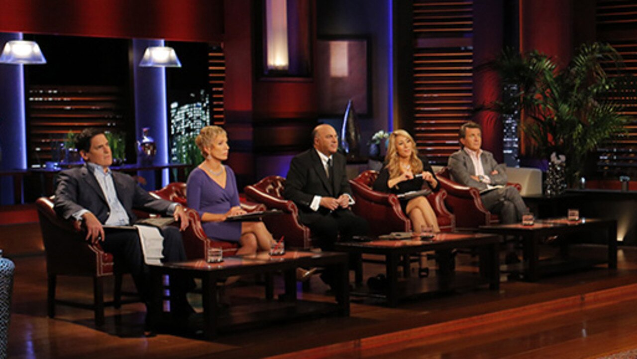 Kevin O’Leary, centre, on the popular Shark Tank with his co-hosts Mark Cuban, Barbara Corcoran, Lori Greiner, and Robert Herjavec. Picture: Supplied