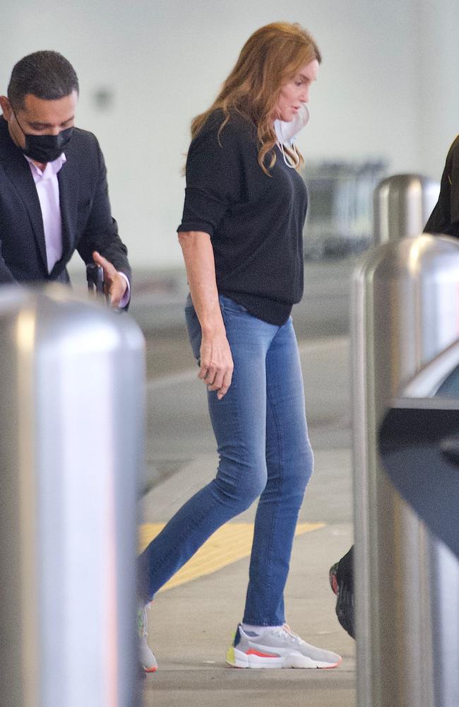 Jenner was seen arriving at LAX early Saturday morning. Picture: Shutterstock