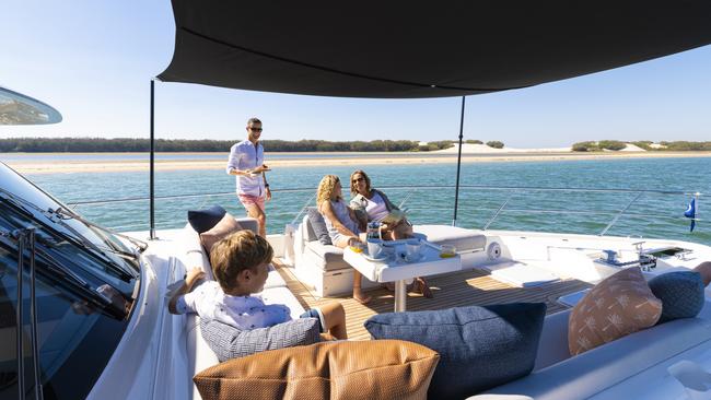 The vessel is designed for alfresco entertaining.