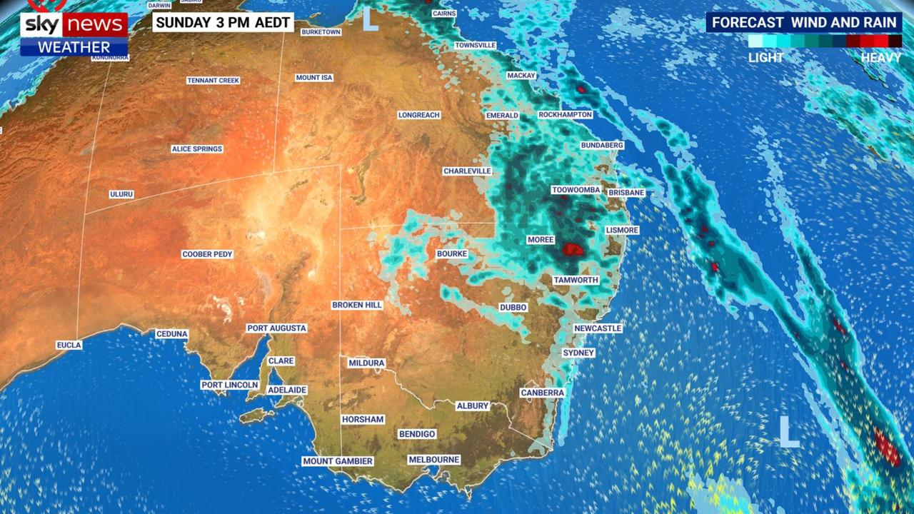 But parts of Queensland particularly could see a weekend of rain. Picture: Sky News Weather