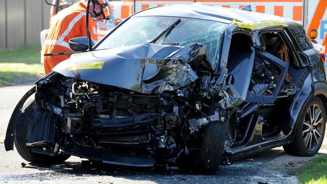 A car crash at Tootgarook was among the hundreds of road fatals this year. Picture: Andrew Henshaw