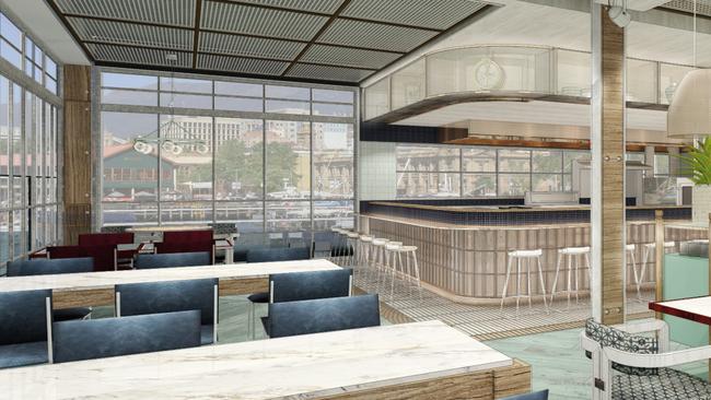 Artists impressions of the redevelopment of the former O Bar building at the Murray Street Pier. Designs: PAUL KELLY DESIGN