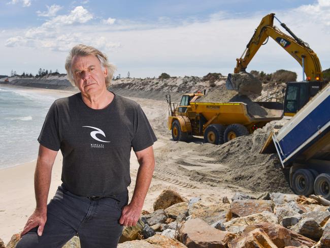 Coastal geologist Dr Ian Dyson at West Beach in November. Picture: AAP Image/ Brenton Edwards)