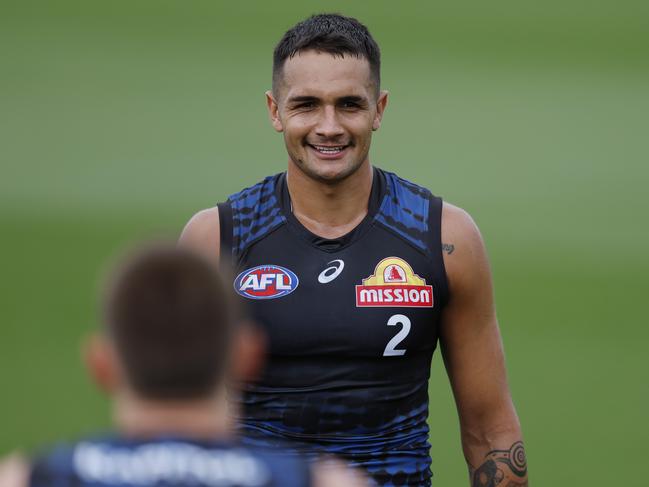 Jamarra Ugle-Hagan at training in February. Picture: Michael Klein