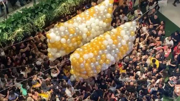 The scene at Westfield Parramatta before the balloon drop. Picture: Instagram