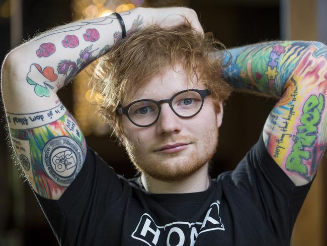 All 16 songs from Ed Sheeran’s new album ÷ is in the ARIA Top 40 singles chart and in the Top 20 in the UK. Picture: Eugene Hyland