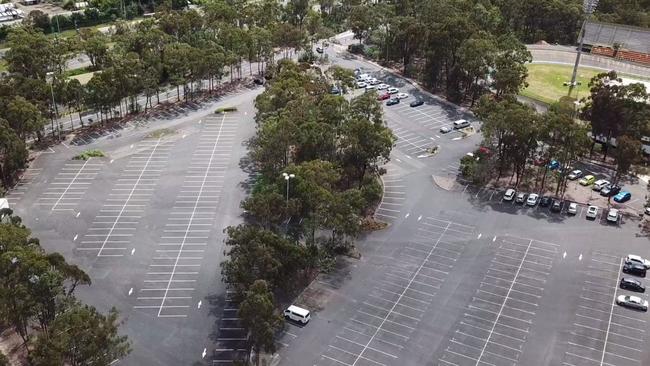 The Sleeman Centre Park n Ride, shot on Wednesday, October 14, around 9am. Supplied: Adrian Schrinner