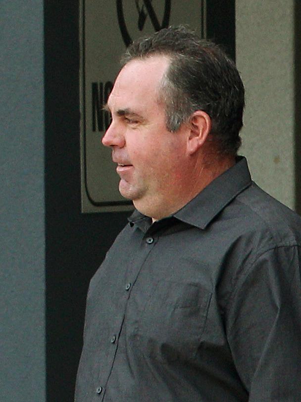 Greyhound trainer Stuart Mills outside Frankston Magistrates’ Court during an earlier appearance. Picture: Janine Eastgate