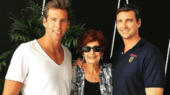 Grant Hackett with mother Margaret and brother Craig.