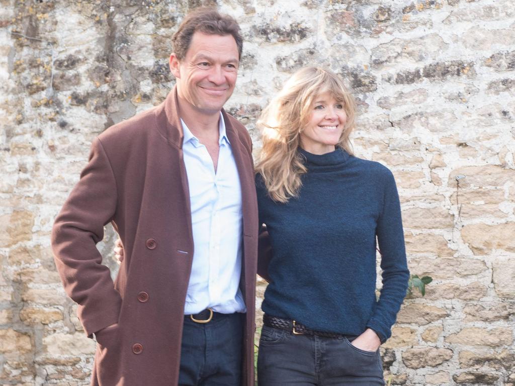 Days after he was pictured kissing Lily James, Dominic West fronted the cameras with his wife Catherine FitzGerald. Picture: GlosPics/MEGA/GC Images