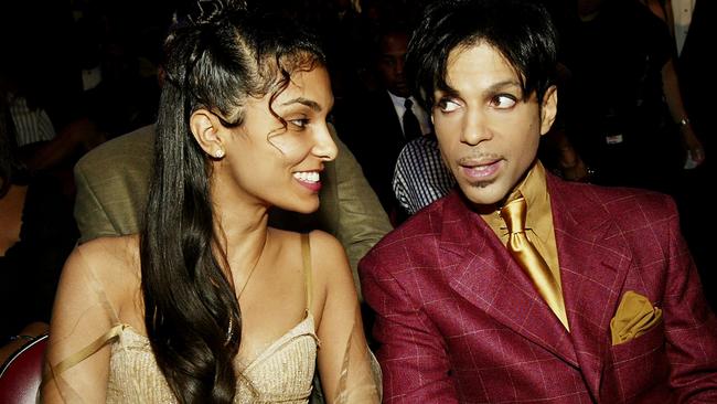 Pop singer Prince pictured with his then-wife Manuela Testolini in 2004. Prince died of a fentanyl overdose at his Paisley Park estate in 2016. Picture: Getty Images