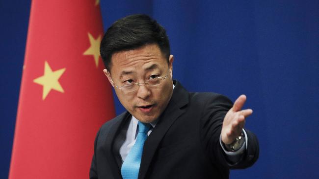 The master practitioner of wolf warrior diplomacy is Foreign Ministry spokesman Zhao Lijian. Picture: AP