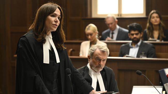 O’Connor plays defence lawyer Meredith Nelson-Moore alongside Neill’s Brett Colby. Picture: David Dare Parker