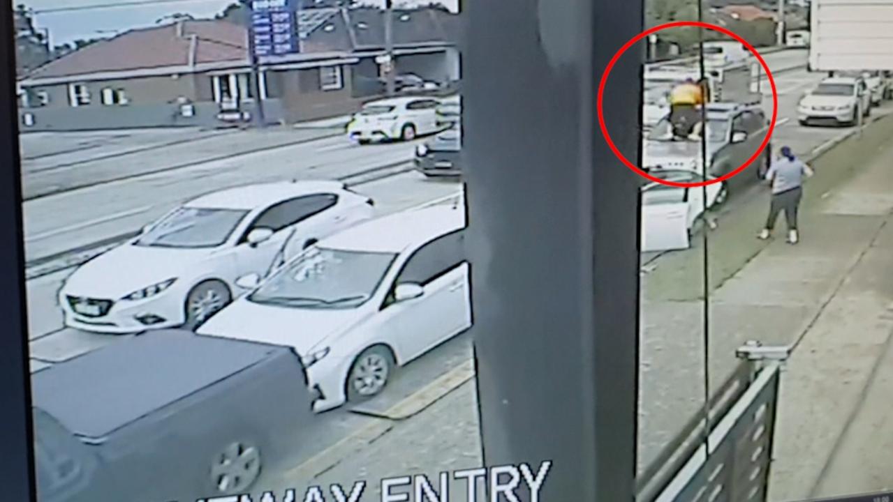 CCTV caught the two mates brazenly and violently attack the driver. Picture: Supplied