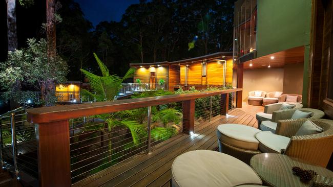 Spa deck at Gwinganna Lifestyle Retreat, Gold Coast hinterland.