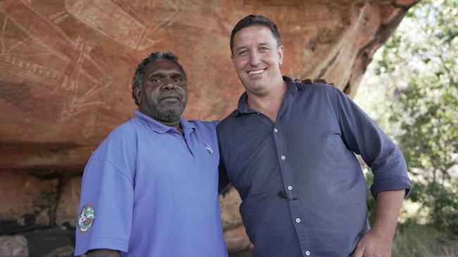 Sky News Northern Australia correspondent Matt Cunningham with Constantine Mamarika in his doco The Voice: Australia Decides. Picture: Sky News.