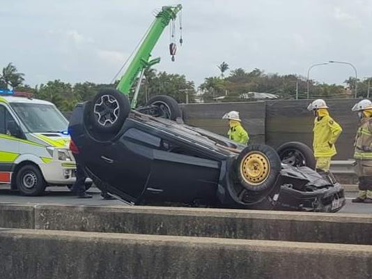 Traffic delays are expected on the M1 heading northbound following a three-vehicle crash about 1.20pm. Picture: Brooke Angela