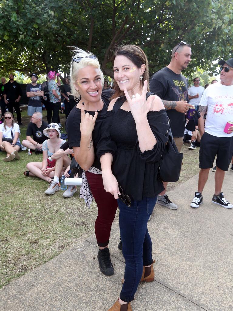 Kelly Foley and Chantelle Castle at the Smashing Pumpkins Concert. Picture: Richard Gosling