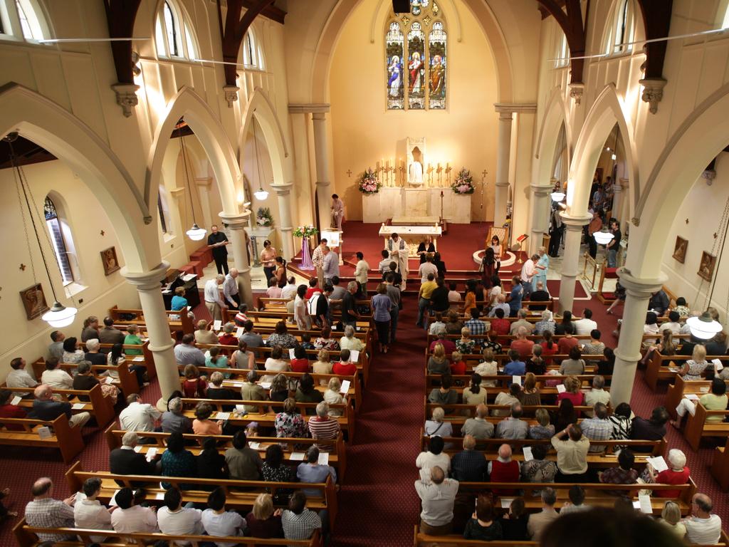 The congregation at The Mary MacKillop Memorial Chapel in North Sydney.