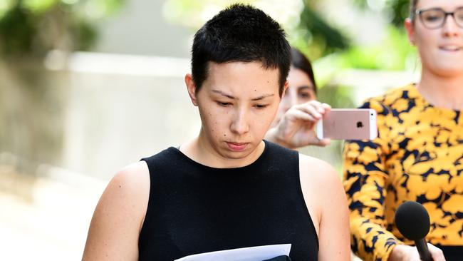 Lucy Victoria Wieland, 27, was charged with one count of fraud for allegedly creating a fundraising scam after lying about having ovarian cancer. Picture: Alix Sweeney