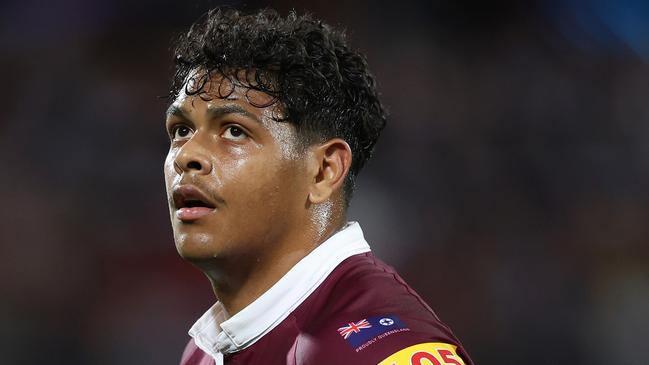 ADELAIDE, AUSTRALIA - MAY 31:  Selwyn Cobbo of the Maroons looks on during game one of the 2023 State of Origin series between the Queensland Maroons and New South Wales Blues at Adelaide Oval on May 31, 2023 in Adelaide, Australia. (Photo by Mark Kolbe/Getty Images)