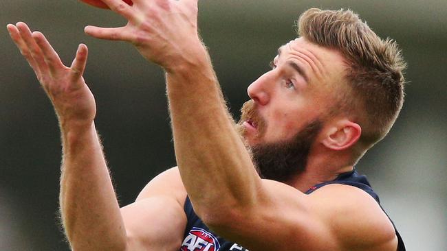 The Lions have shown interest in Melbourne defender Lynden Dunn. Picture: Getty Images