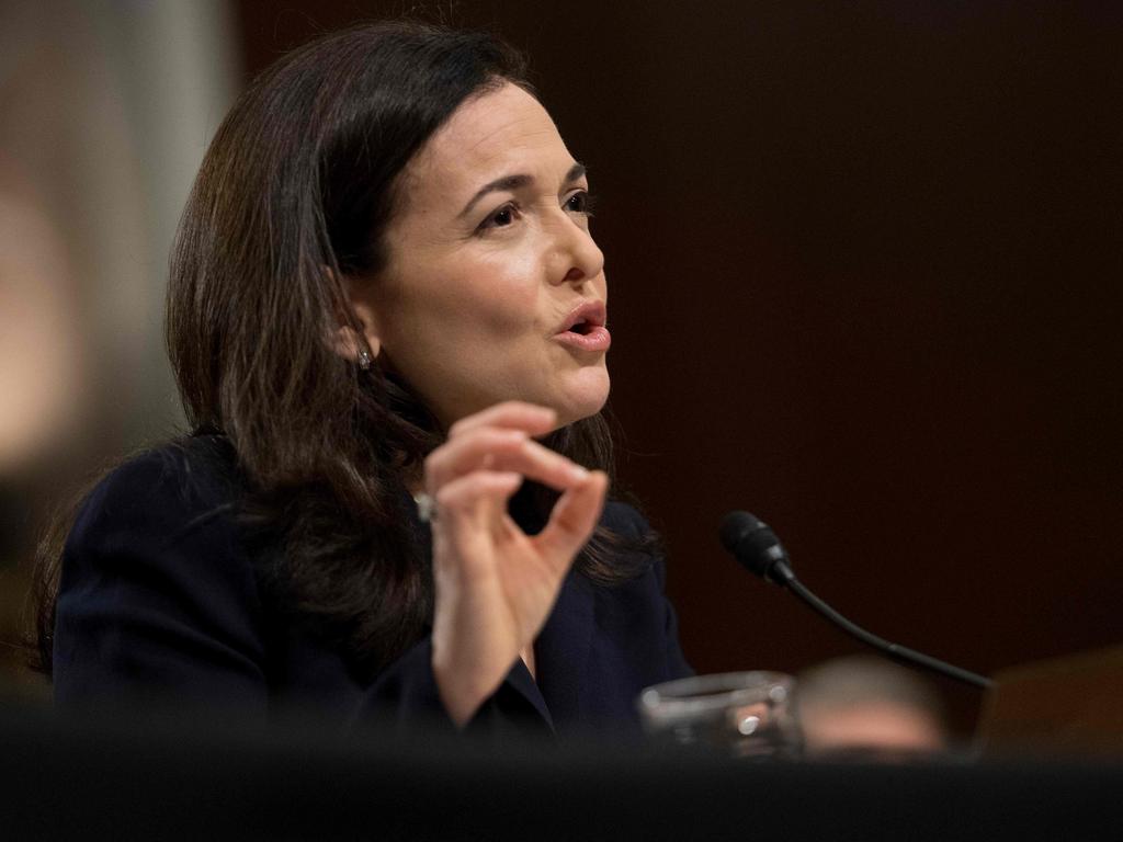 Facebook COO Sheryl Sandberg testifies before the Senate Intelligence Committee on Capitol Hill in Washington, DC. Picture: AFP