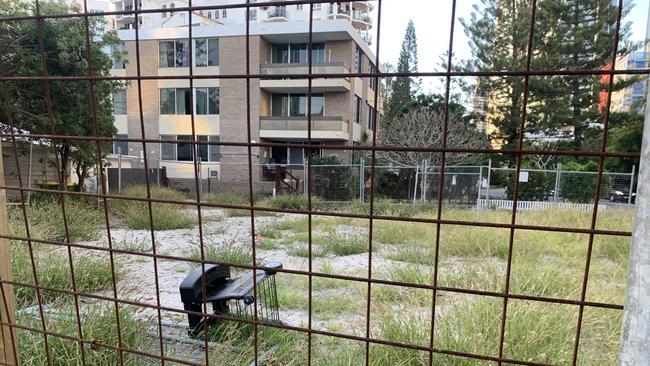 An overgrown block of land in Surfers Paradise slated for construction of a residential tower. Picture: Melanie Whiting