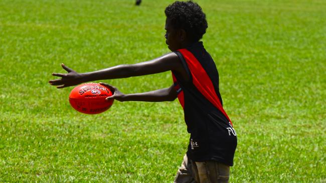 Images from the Round 9 NTFL MPL/WPL clash between the Tiwi Bombers and Palmerston Magpies at Bathurst Island, 30 November 2024. Picture: Darcy Jennings