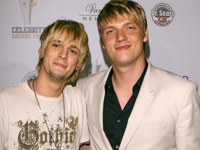 Nick Carter (left) filed a restraining order against his brother Aaron. Picture: Michael Buckner/Getty Images