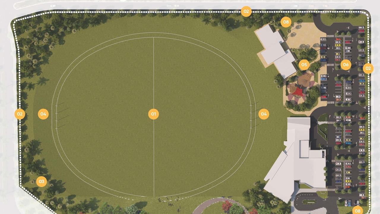 Plans for the sporting park at the Whitsunday Paradise estate in Bowen. Picture: Supplied