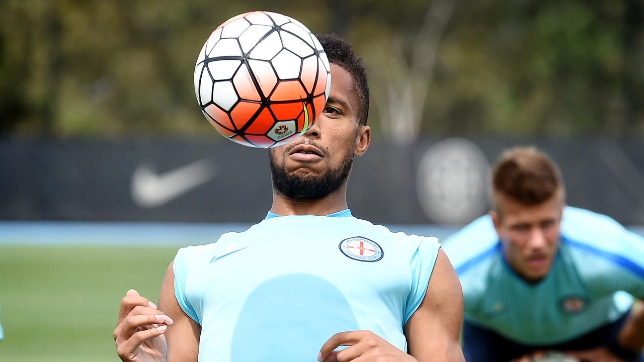 Harry Novillo at Melbourne City soccer team training ahead of Saturday night's clash with Sydney FC. Picture: Nicole Garmston