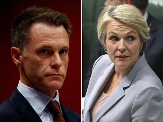 Chris Minns, left, and Tanya Plibersek, right. Pictures: News Corp